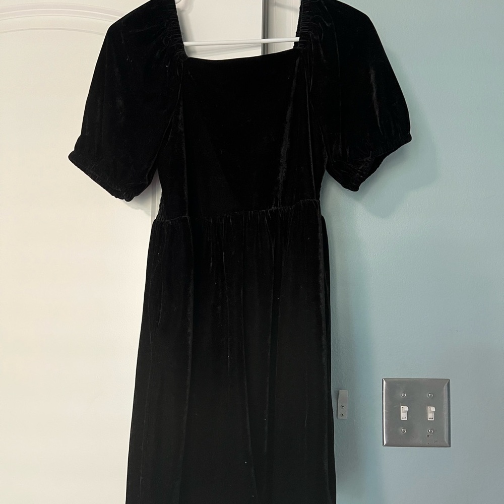 Copper Key Black Velvet Midi Dress